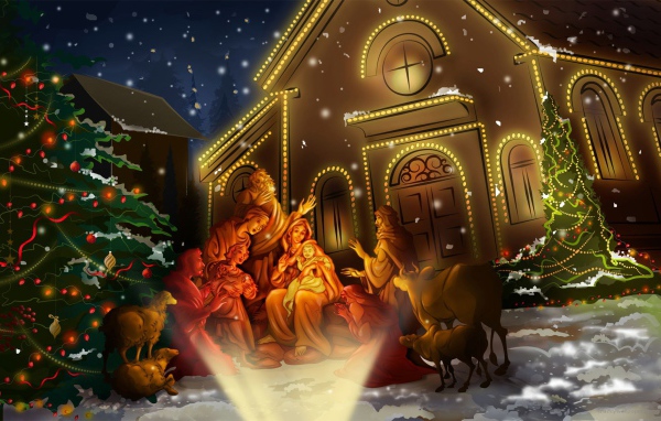 Красивый рисунок на рождество