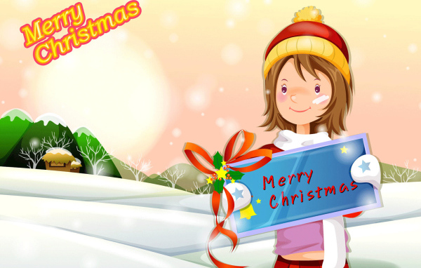 Девочка с пожеланием на рождество