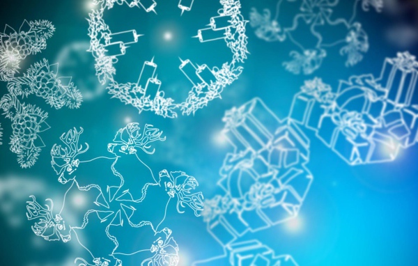 Картинка в голубо-белых тонах на рождество