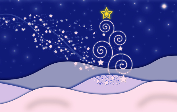 Картинка в голубых тонах на рождество
