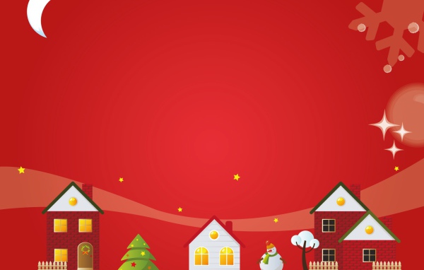 Картинка с деревней на рождество
