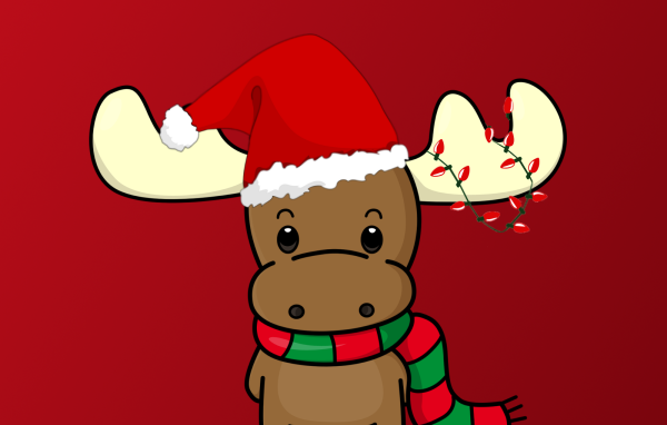 Грустный олень на рождество