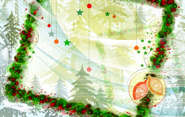 Зимний Рождественский рисунок