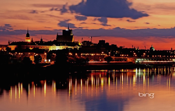 Городской пейзаж с огнями