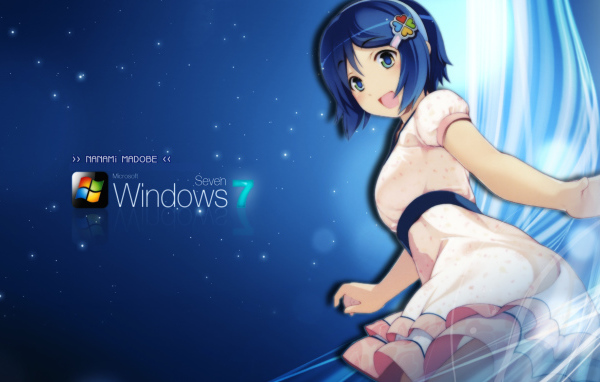 Девочка открывает Windows 7