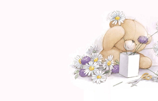 Мишка с цветами