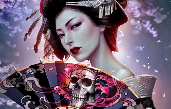 Японка с веером