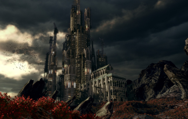 Фантастический замок в горах