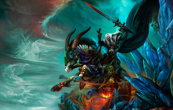 Колдун на коне с рогами