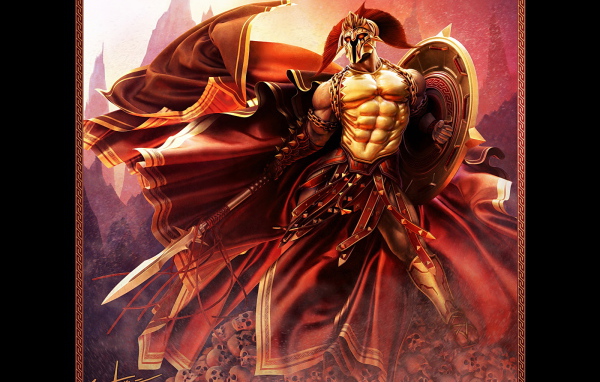 Воин на горе из черепов