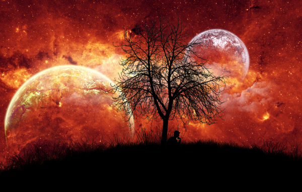 Человек под фантастическим небом