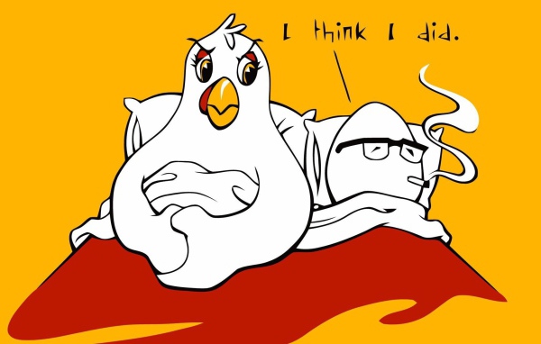 Яйцо курит в постели