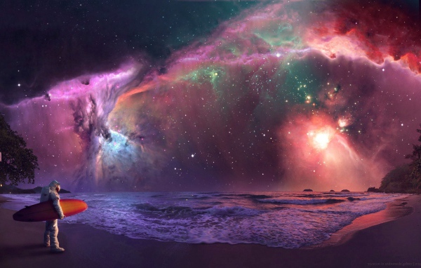 Космонавт собрался покататься на доске