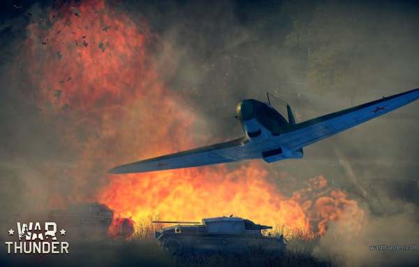 War Thunder истребитель в дыму