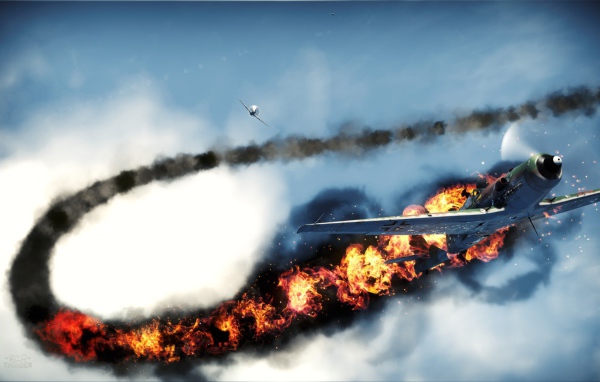 War Thunder военный самолет был подбит