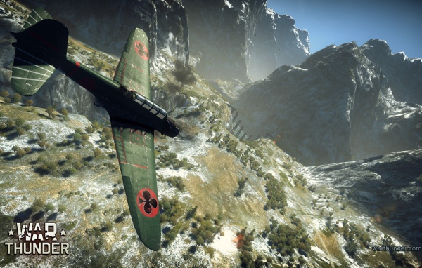 War Thunder warplane in the hills