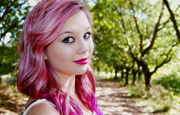 Pretty in Pink faces nature pink hair women wallpaper