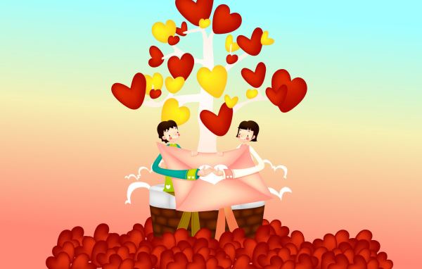 Много сердец на день рождения