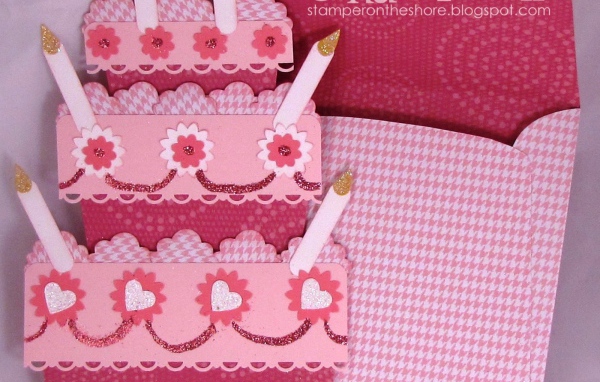 Открытка на день рождения в форме торта