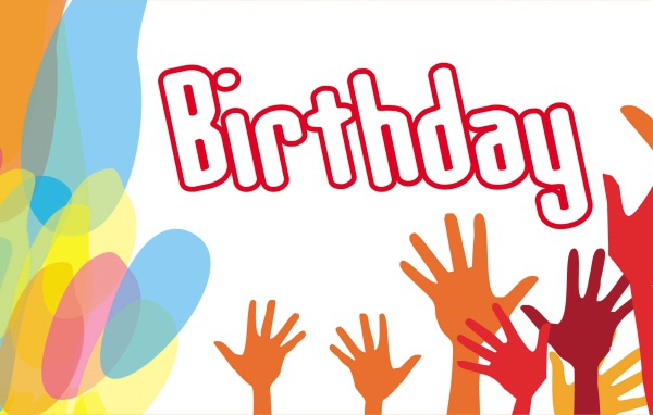 Весёлая картинка с поднятыми руками на день рождения