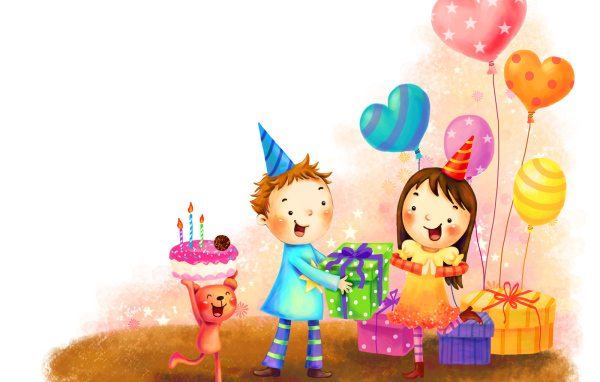 Весёлые дети на день рождения