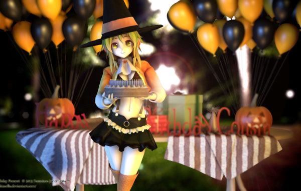 Девочка с тортом на день рождения