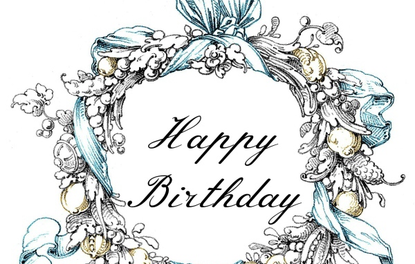 Поздравительная картинка на день рождения, белый фон