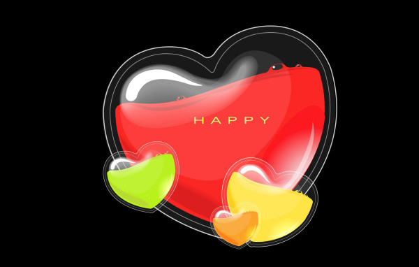 Счастливoе сердце на день рождения
