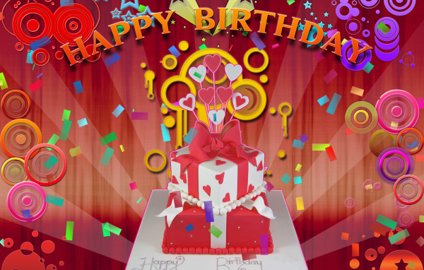Разноцветная красивая картинка на день рождения