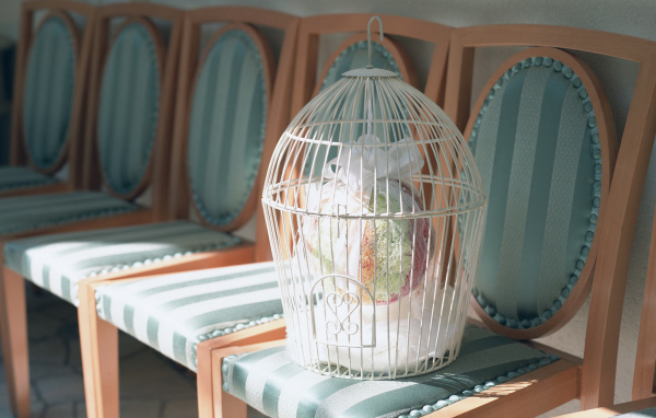 Свадебный подарок в белой клетке