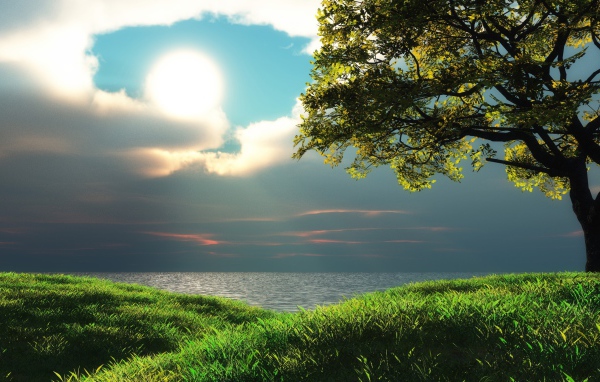 Солнце выглядывает через облака