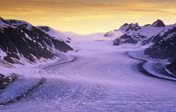 Британская Колумбия сползание ледника