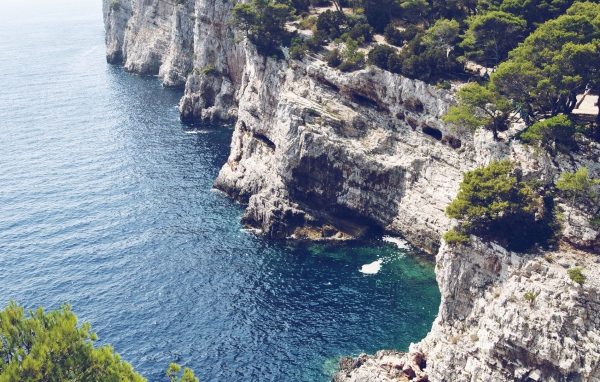 Обрывистый белый берег