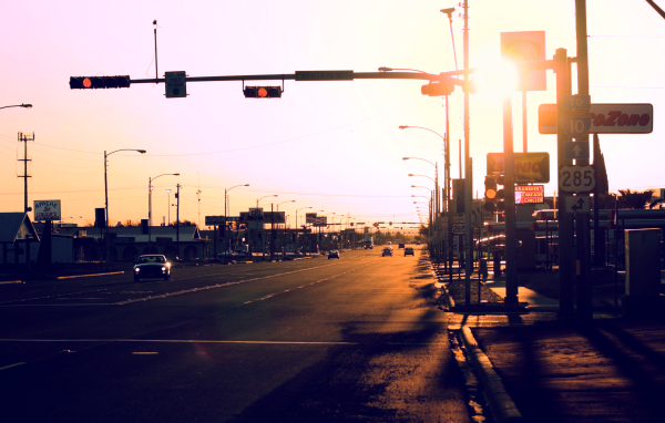 Закат на дороге