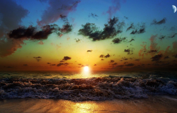 Закат над волной