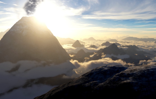 Вулкан в облаках