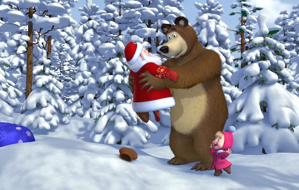 Mедведь дед мороз
