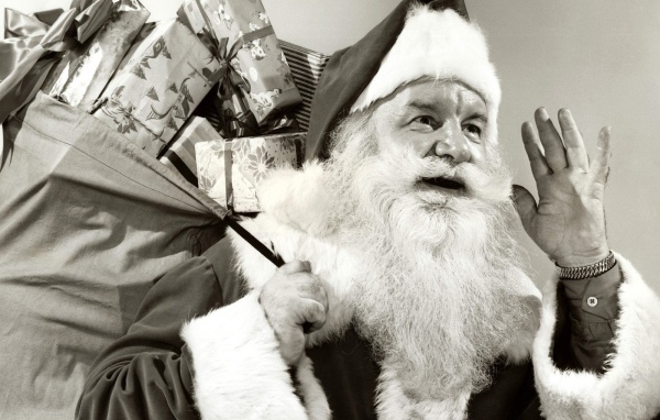 Черно белый Санта клаус