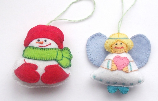 Елочные игрушки из фетра
