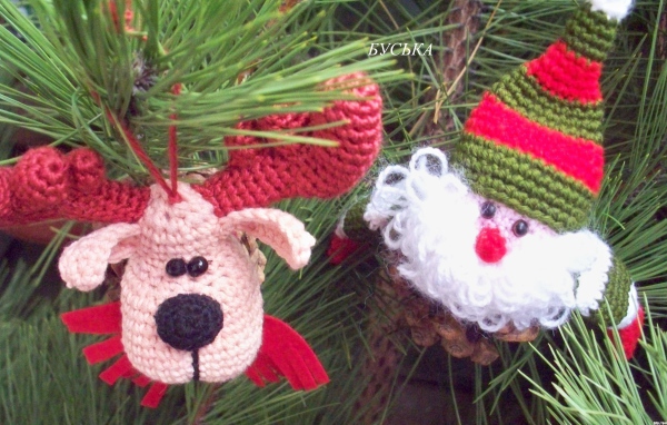 Bязание елочных игрушек спицами