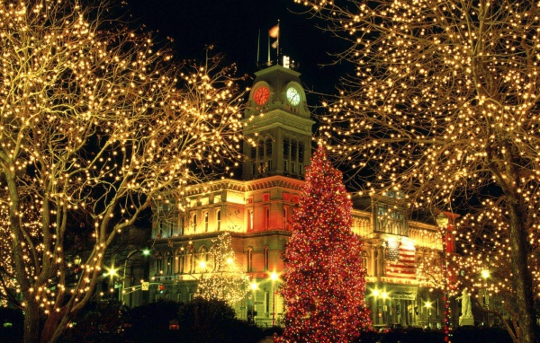 Огни города в Новый Год