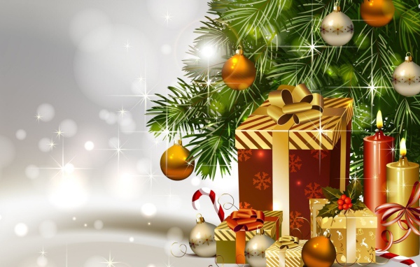 Подарки под новогодней елкe