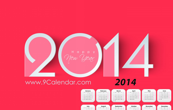 Счастливого Нового Года 2014, календарь