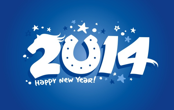 Счастливого Нового Года 2014, конь и подкова