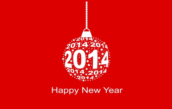 Счастливого Нового Года, красно-белый рисунок