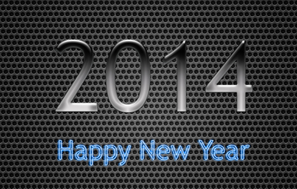 Счастливого нового 2014 года, неоновый цвет