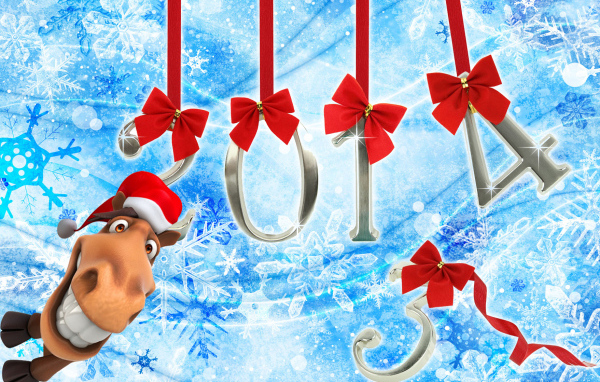 Новый год 2014 и смешная лошадь