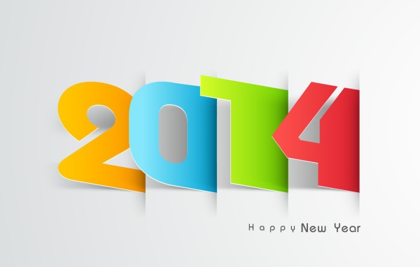 Новый год 2014 на белом фоне