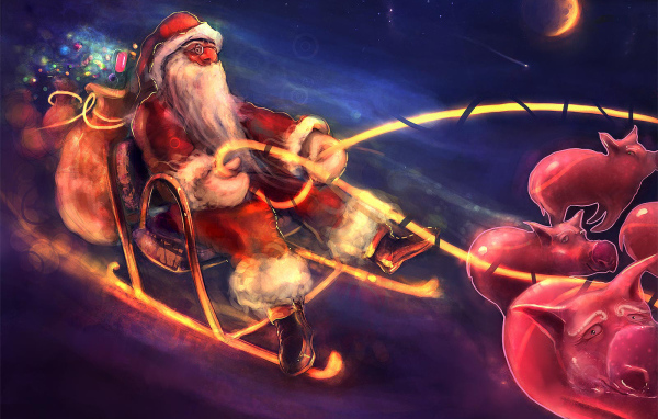 Дед мороз ночью