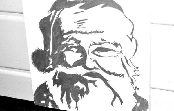 Дед мороз карандашом